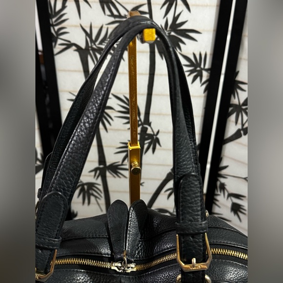 MCM Studded Large Pebbled Leather Satchel/Shoulder Bag